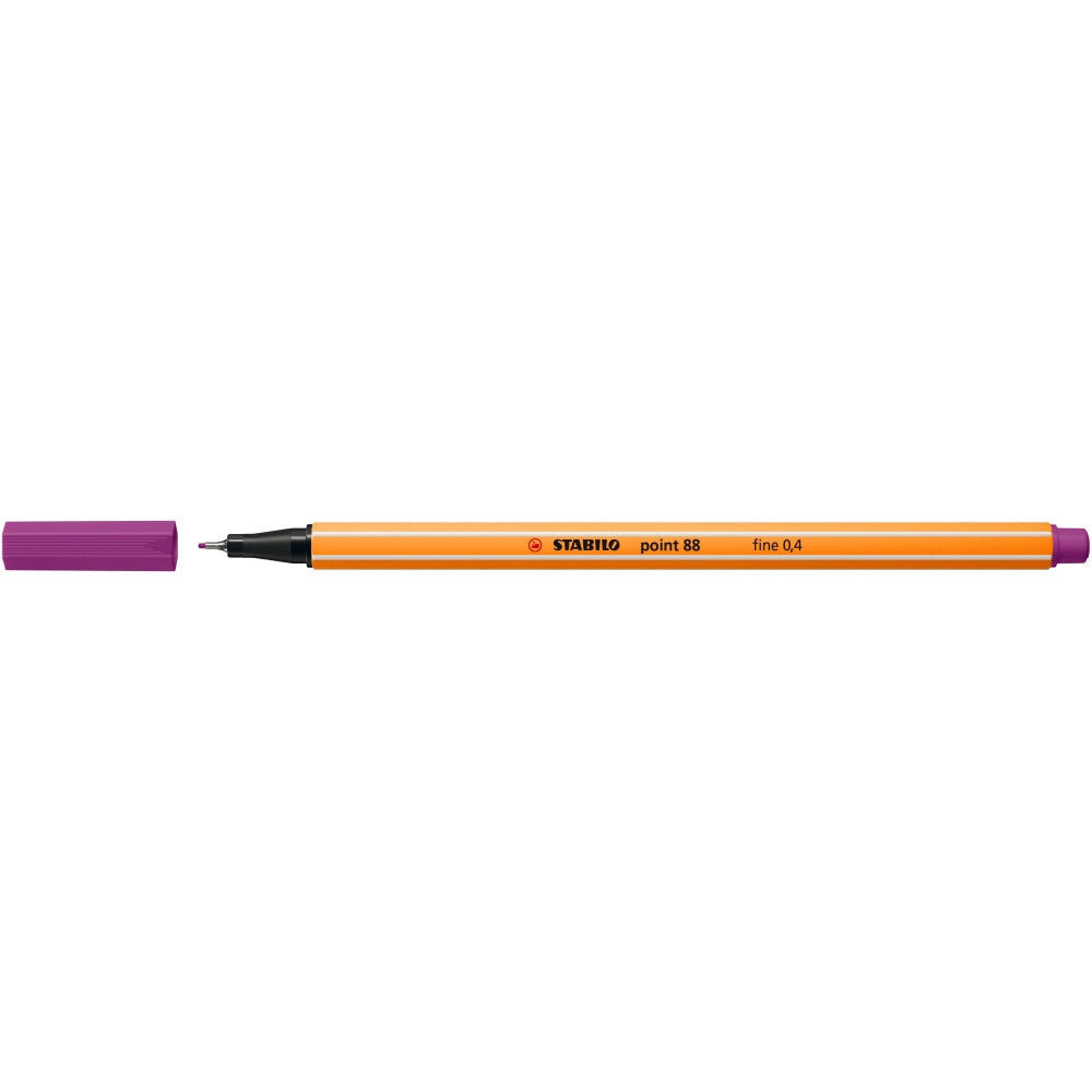Fineliner Stabilo Point 88 Pastellove, 0.4 mm, 12 culori / set, etui carton