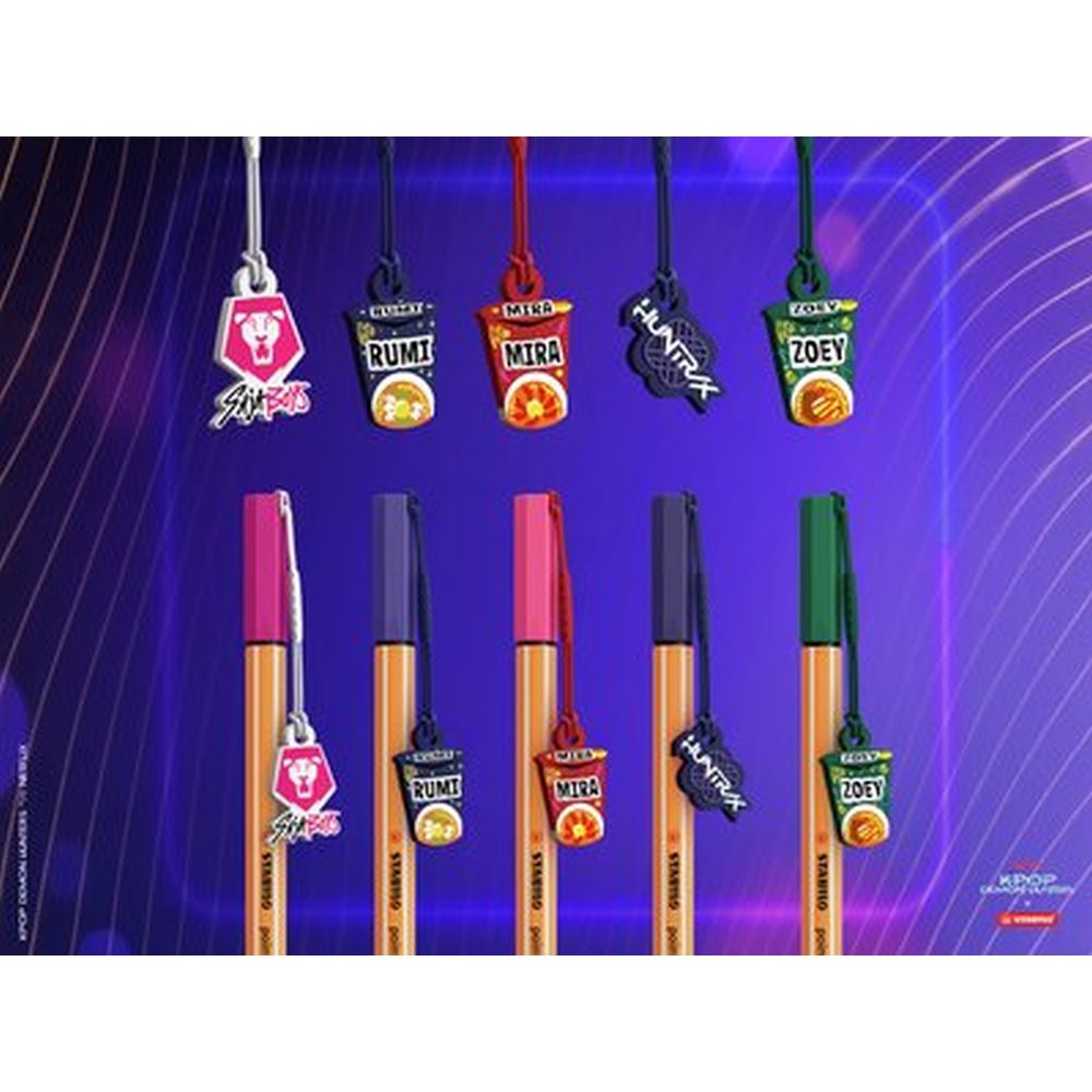 Fineliner Stabilo Point 88 K-Pop Demon Hunters, 0.4 mm, 3 bucati /set