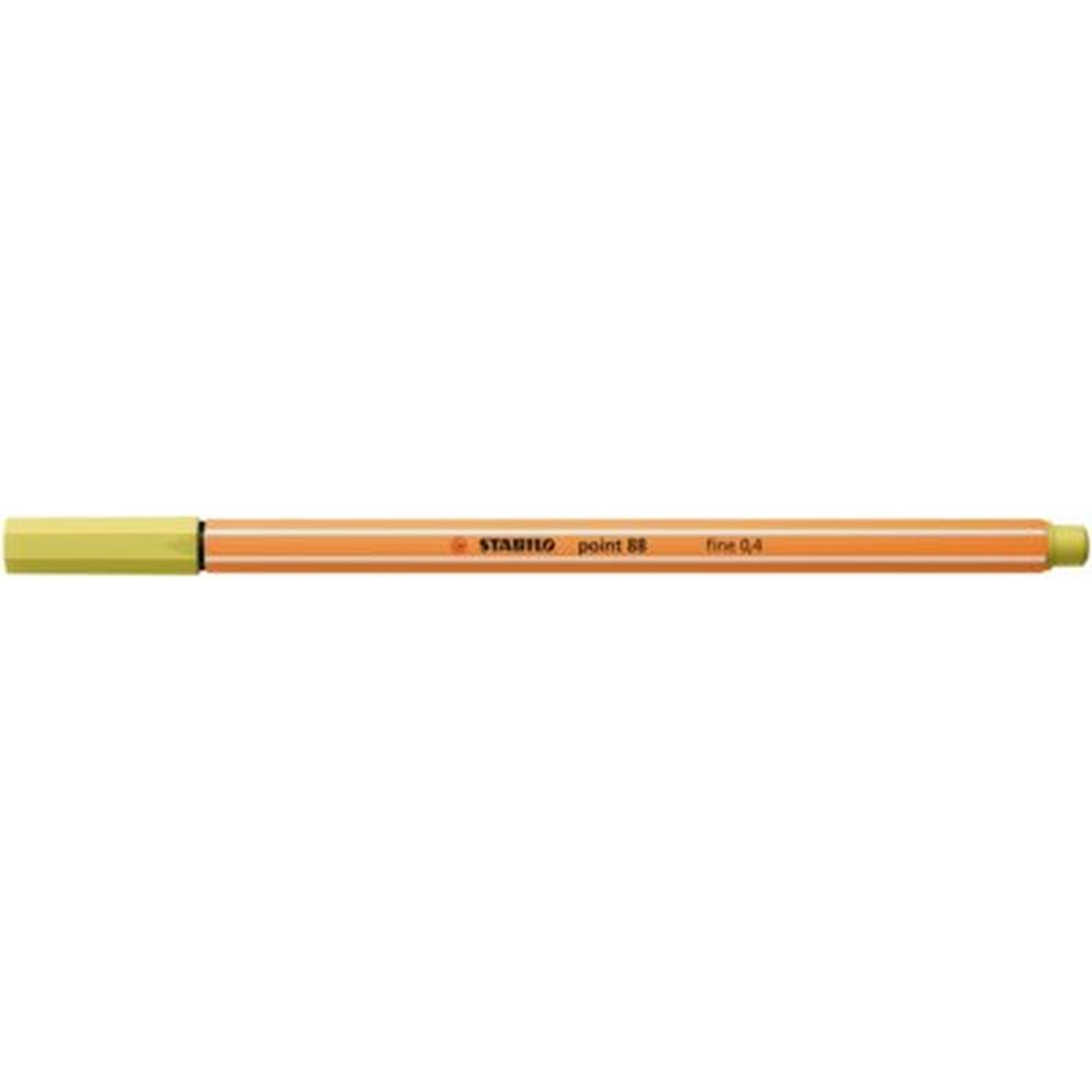 Fineliner Stabilo Point 88, 0.4 mm, galben mustar