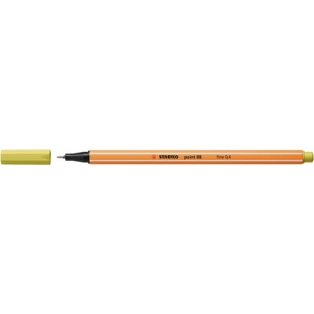 Fineliner Stabilo Point 88, 0.4 mm, galben mustar