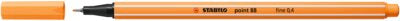 Fineliner Stabilo Point 88, 0.4 mm, portocaliu papaya