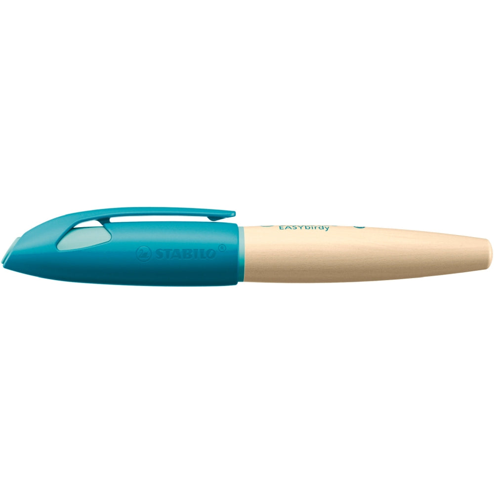 Stilou Stabilo EASYbirdy Timber, A, pentru dreptaci, mint, 1 rezerva, corp din lemn, blister