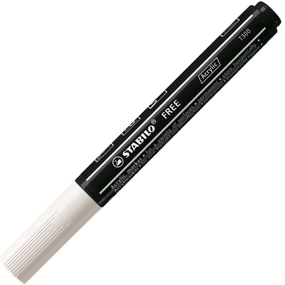 Marker acrilic Stabilo Free Acrylic T300, alb