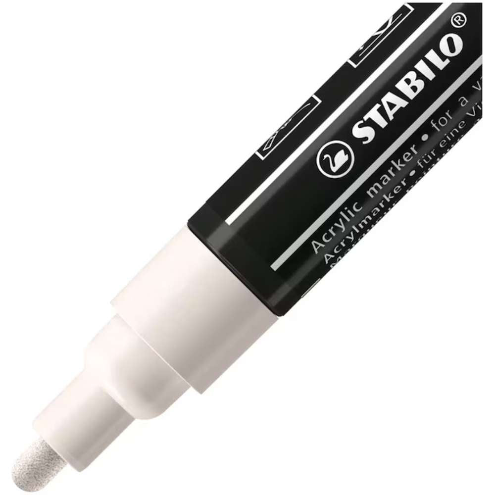 Marker acrilic Stabilo Free Acrylic T300, alb
