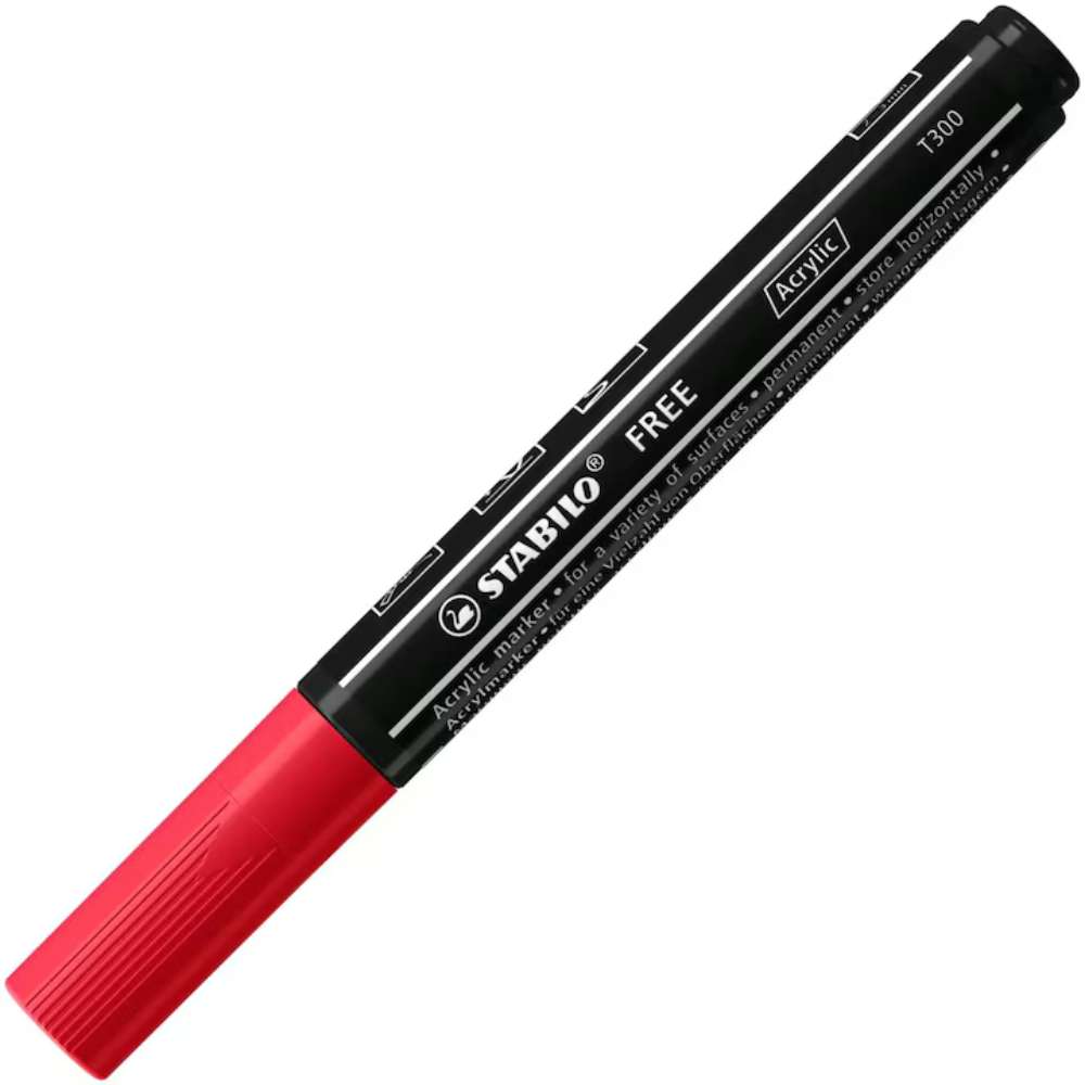 Marker acrilic Stabilo Free Acrylic T300, carmine