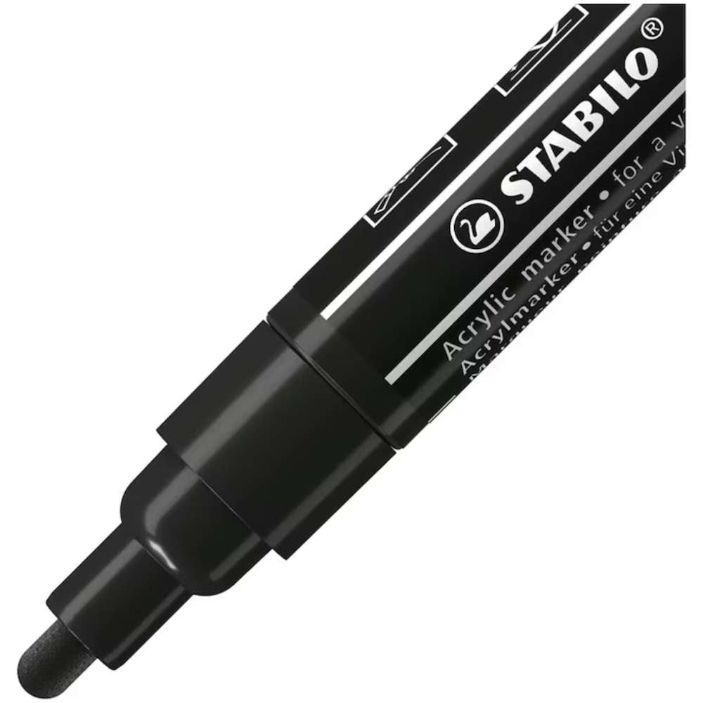 Marker acrilic Stabilo Free Acrylic T300, negru
