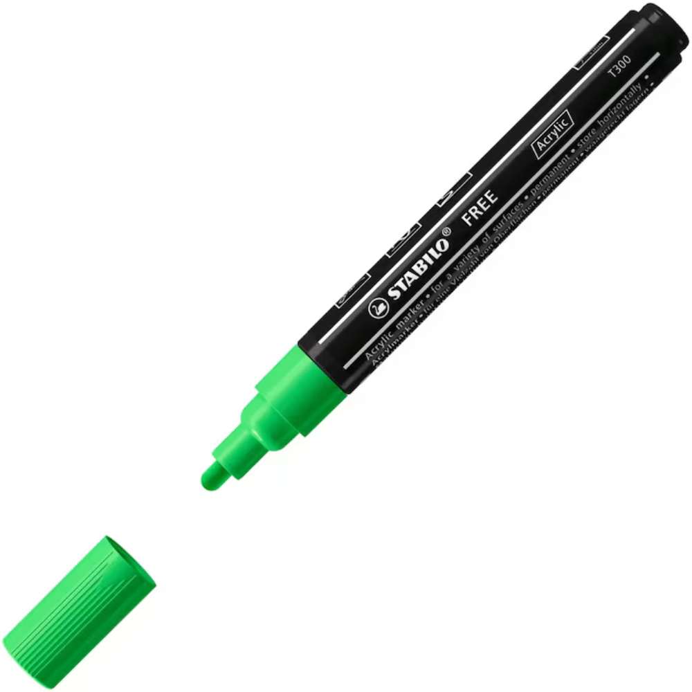 Marker acrilic Stabilo Free Acrylic T300, verde