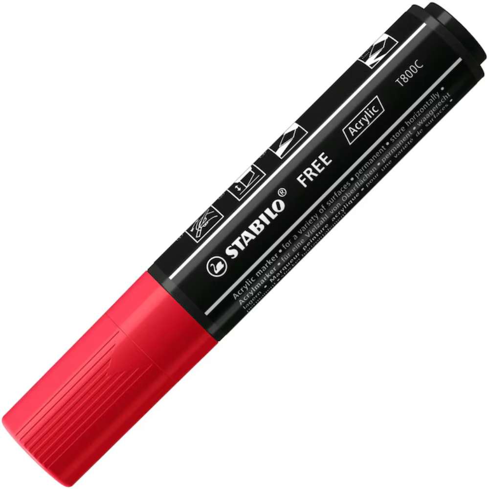 Marker acrilic Stabilo Free Acrylic T800, carmine