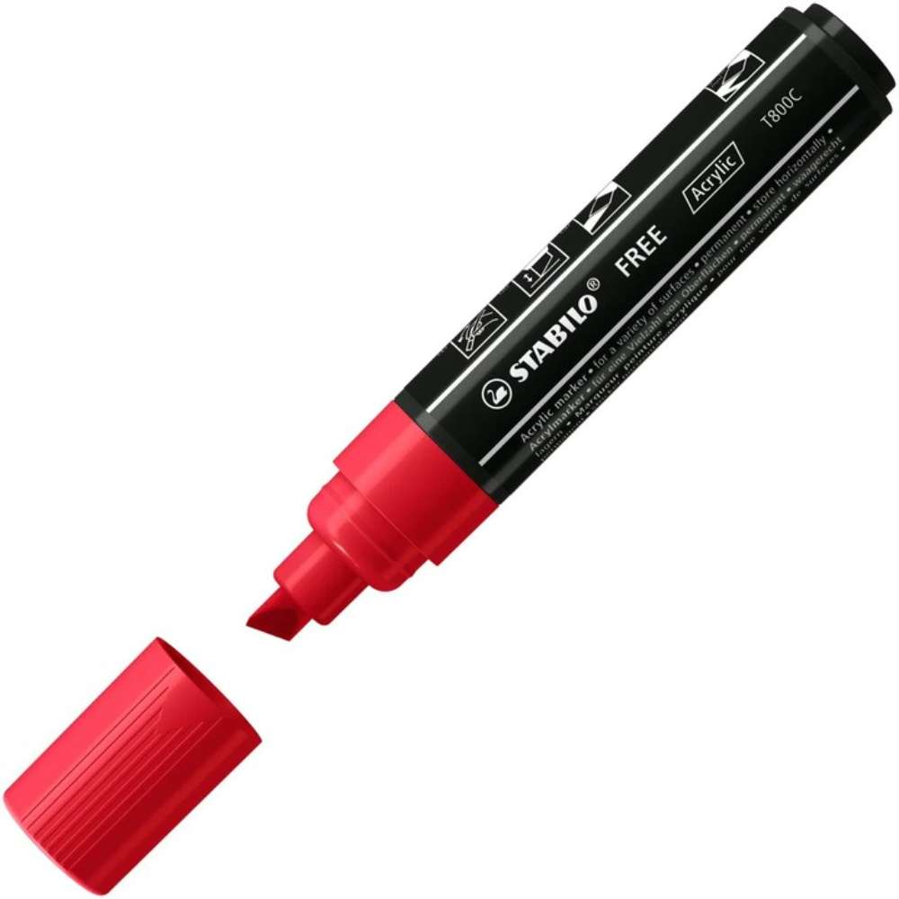 Marker acrilic Stabilo Free Acrylic T800, carmine