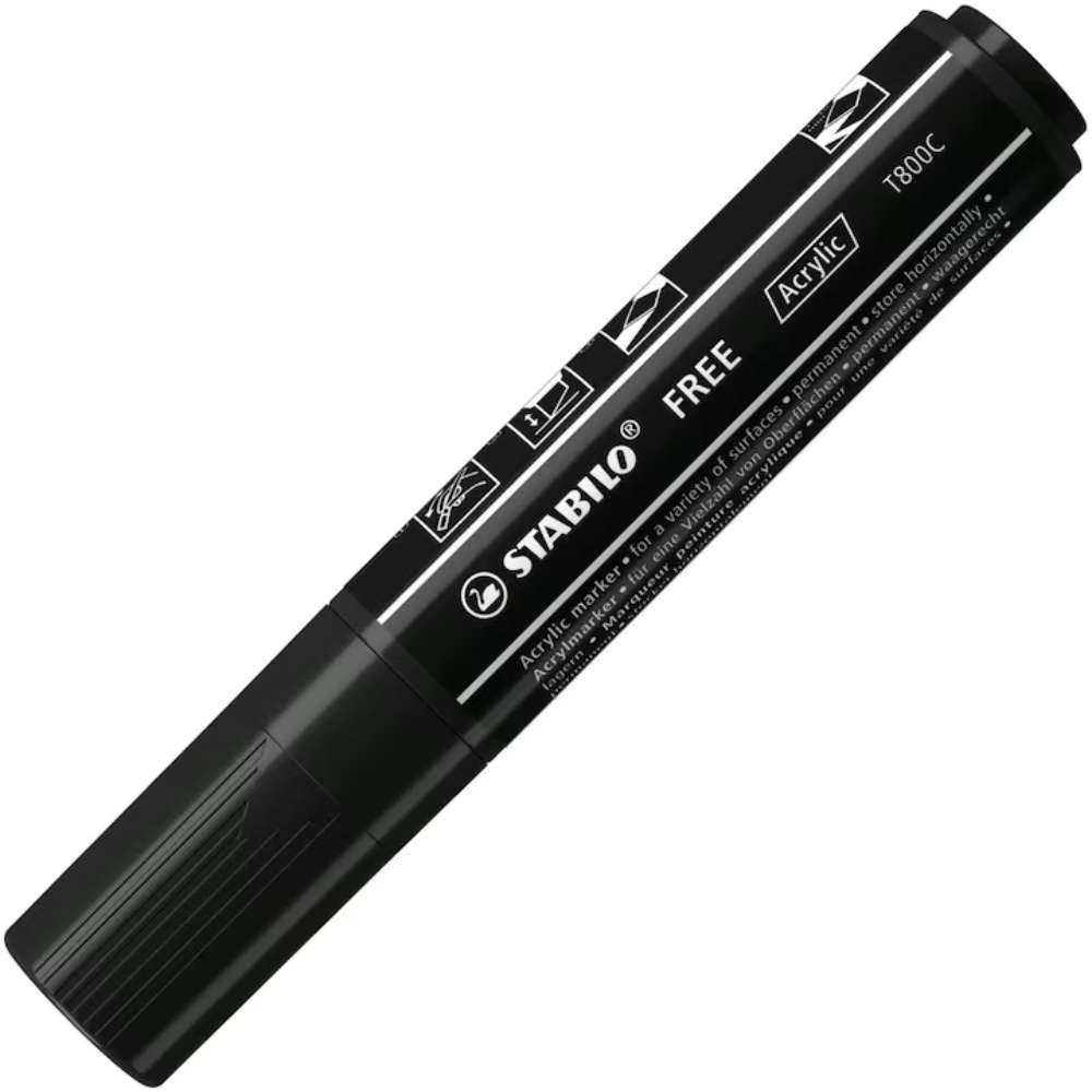 Marker acrilic Stabilo Free Acrylic T800, negru