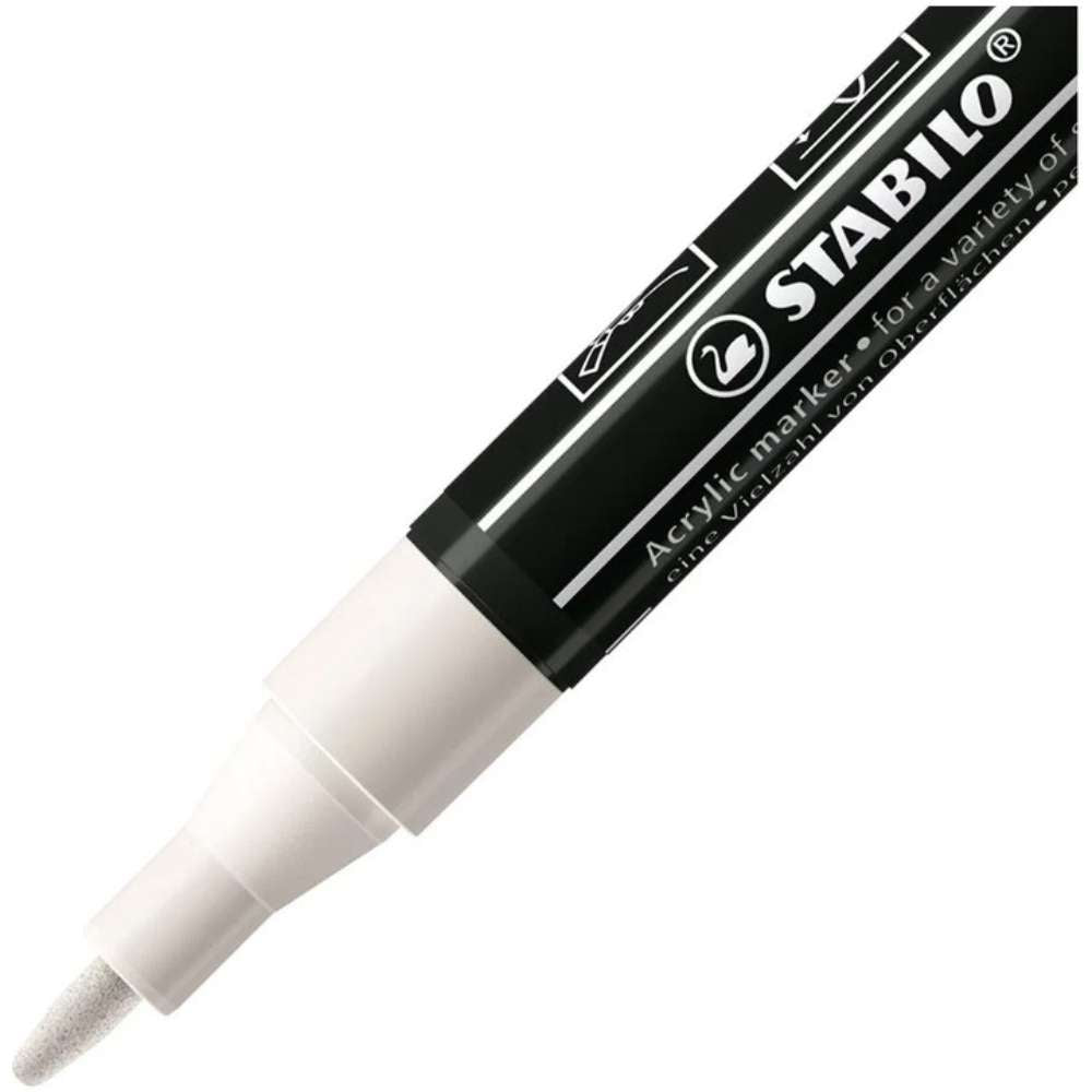 Marker acrilic Stabilo Free Acrylic T100, alb