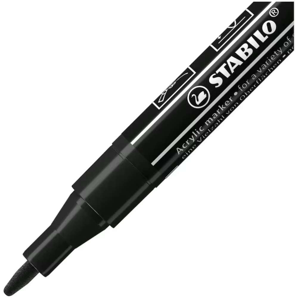 Marker acrilic Stabilo Free Acrylic T100, negru