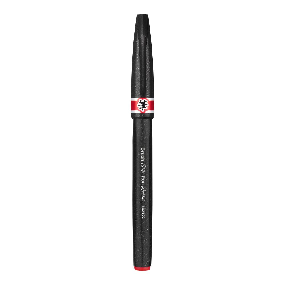 Pensula Pentel Brush Sing Pen Artist SESF30C, ultra fina, rosu