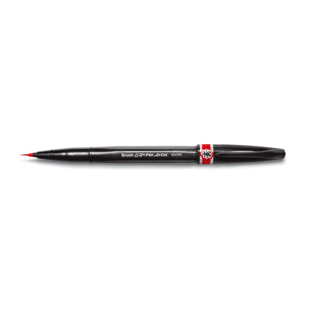 Pensula Pentel Brush Sing Pen Artist SESF30C, ultra fina, rosu