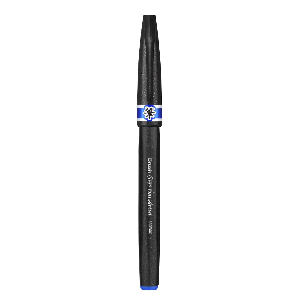 Pensula Pentel Brush Sing Pen Artist SESF30C, ultra fina, albastru