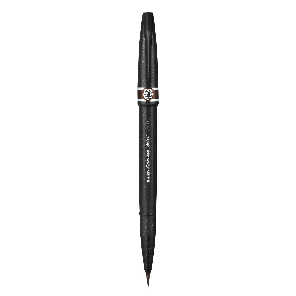 Pensula Pentel Brush Sing Pen Artist SESF30C, ultra fina, maro