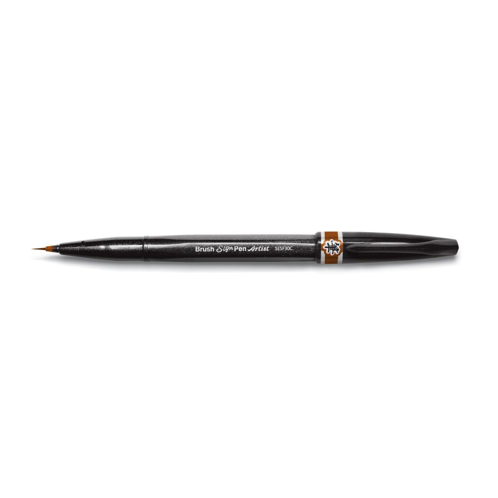 Pensula Pentel Brush Sing Pen Artist SESF30C, ultra fina, maro