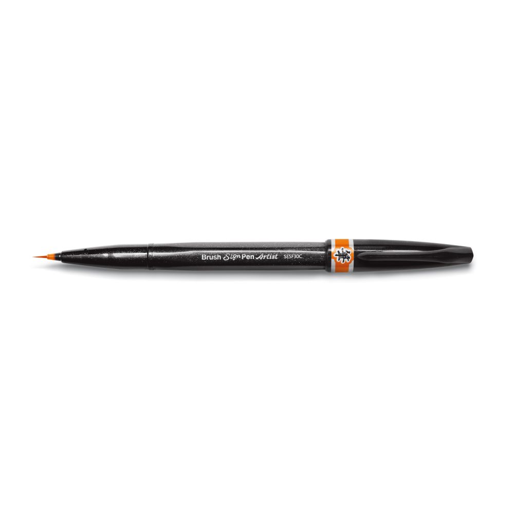 Pensula Pentel Brush Sing Pen Artist SESF30C, ultra fina, portocaliu