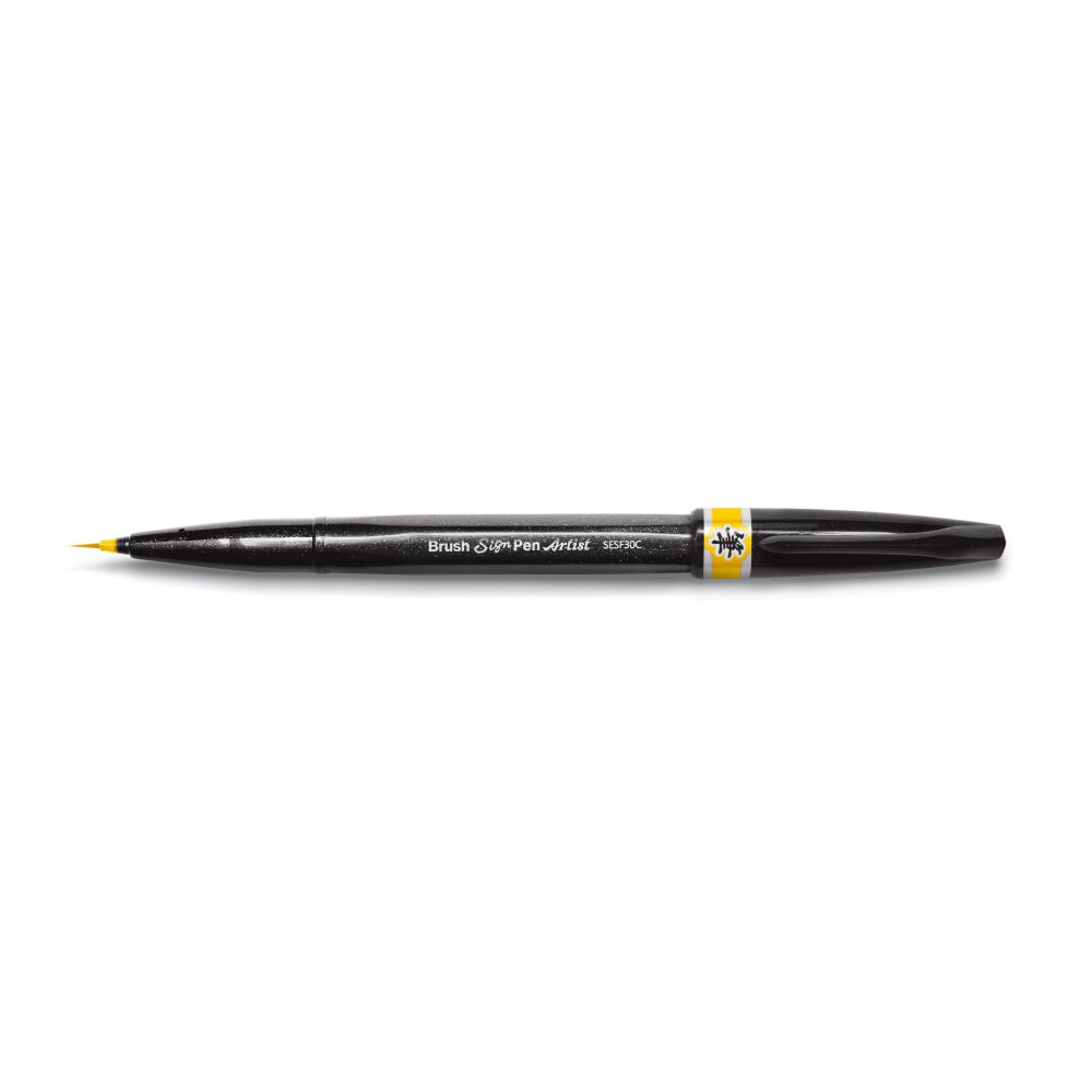 Pensula Pentel Brush Sing Pen Artist SESF30C, ultra fina, galben