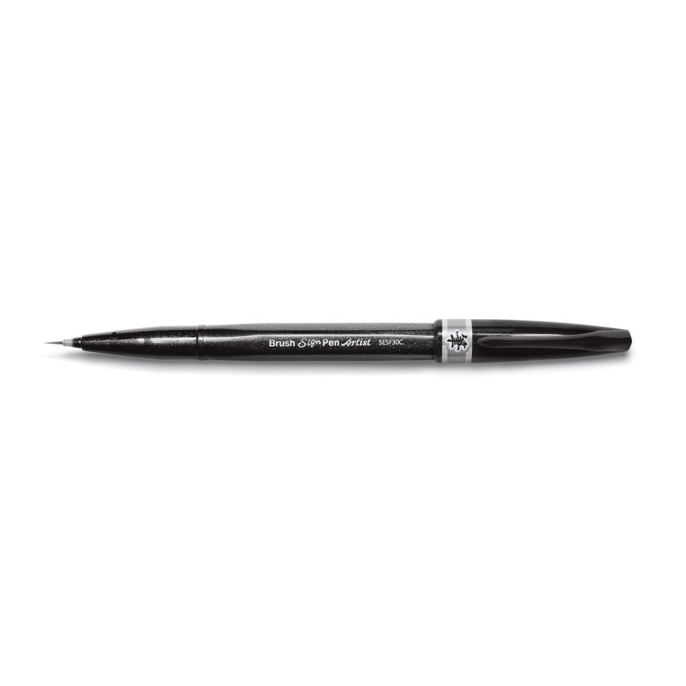 Pensula Pentel Brush Sing Pen Artist SESF30C, ultra fina, gri