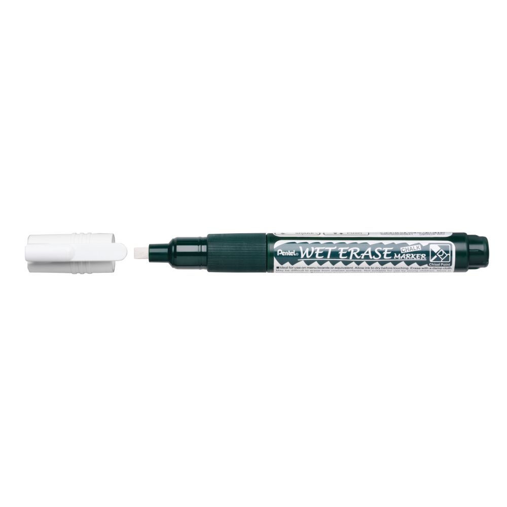 Creta lichida Pentel SMW26, varf tesit, 2 - 4 mm, alb