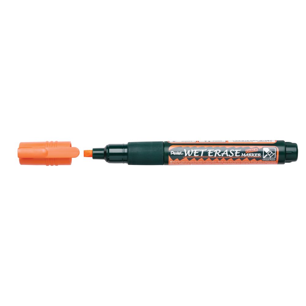 Creta lichida Pentel SMW26, varf tesit, 2 - 4 mm, portocaliu