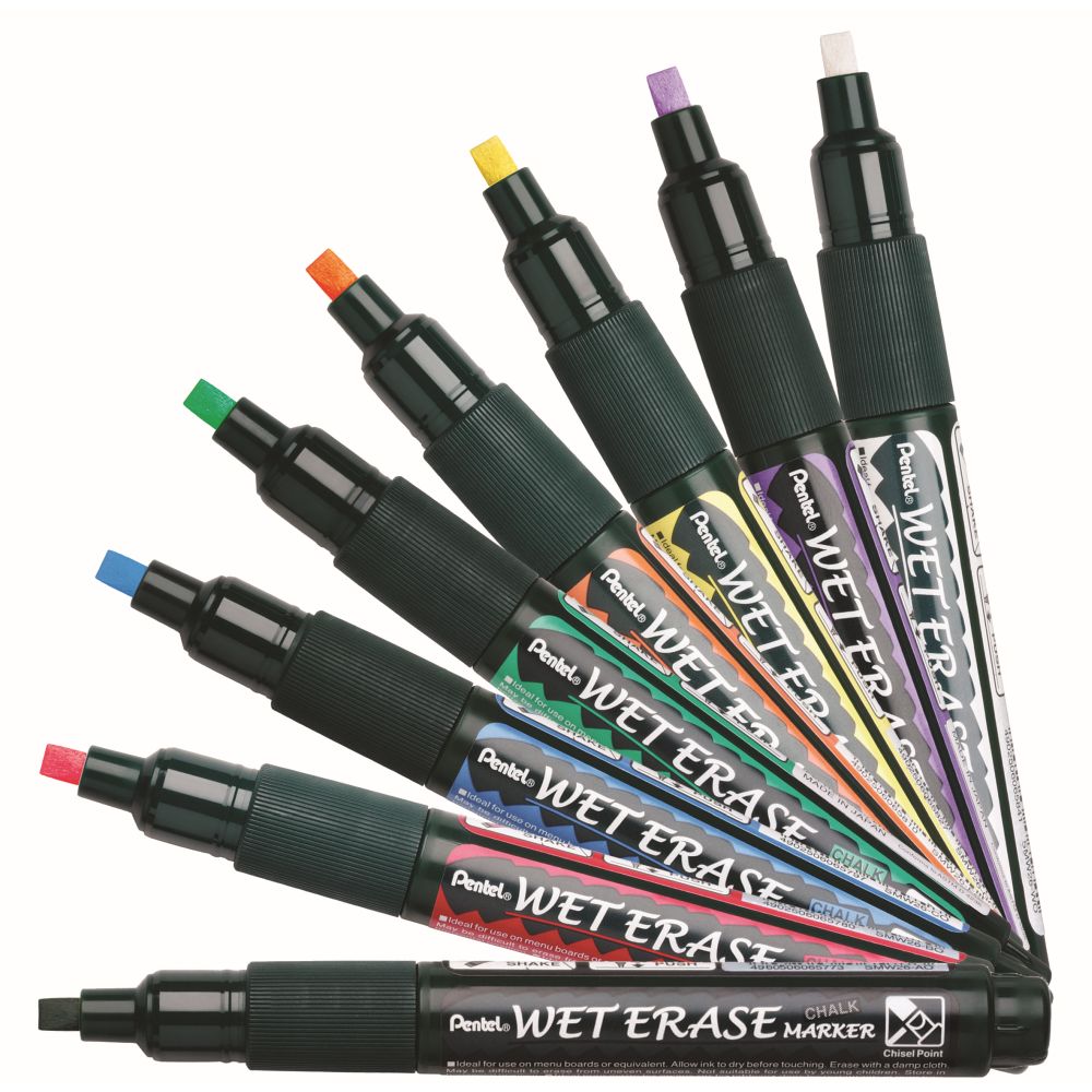 Creta lichida Pentel SMW26, varf tesit, 2 - 4 mm, albastru