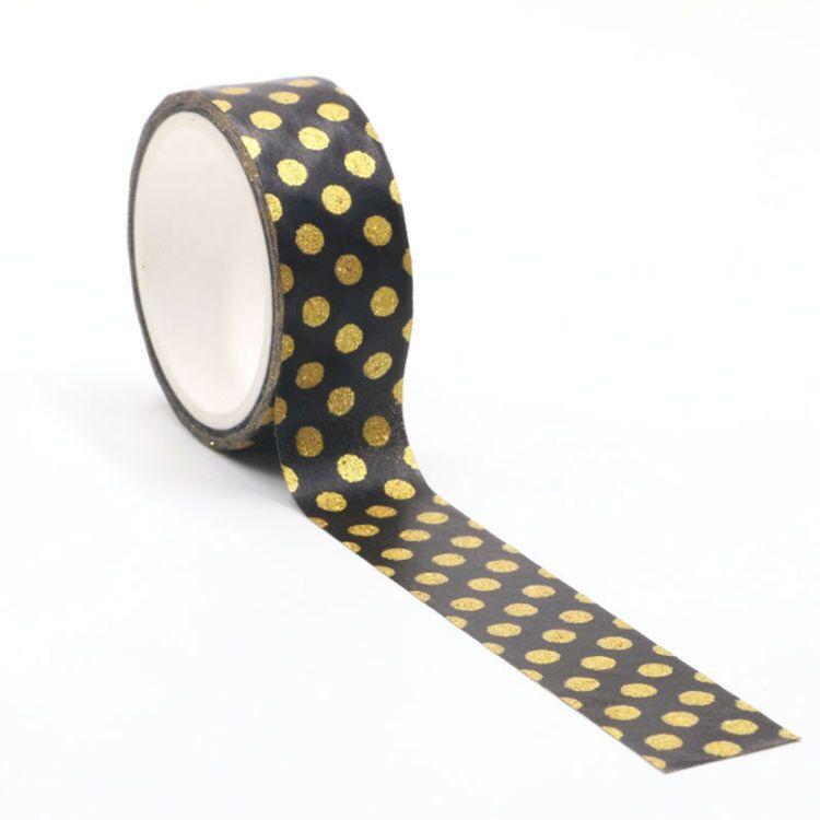 Banda Washi - Neagra Model Buline Aurii Banda Washi Paperie.ro