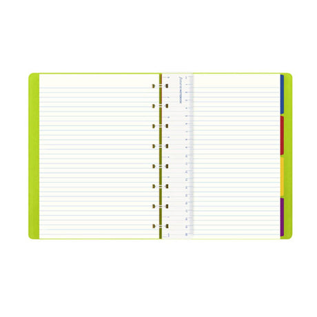 Agenda Notebook A5 FILOFAX Saffiano verde para cu spirala si rezerve Agenda Filofax