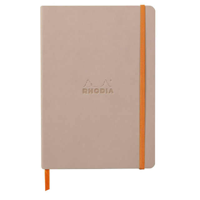 Agenda A5 160 pagini Rhodia roz pal deschis, dictando, coperta flexibila Agenda Rhodia