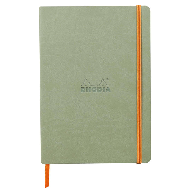 Agenda A5 160 pagini Rhodia verde inchis celadon, dictando, coperta flexibila Agenda Rhodia