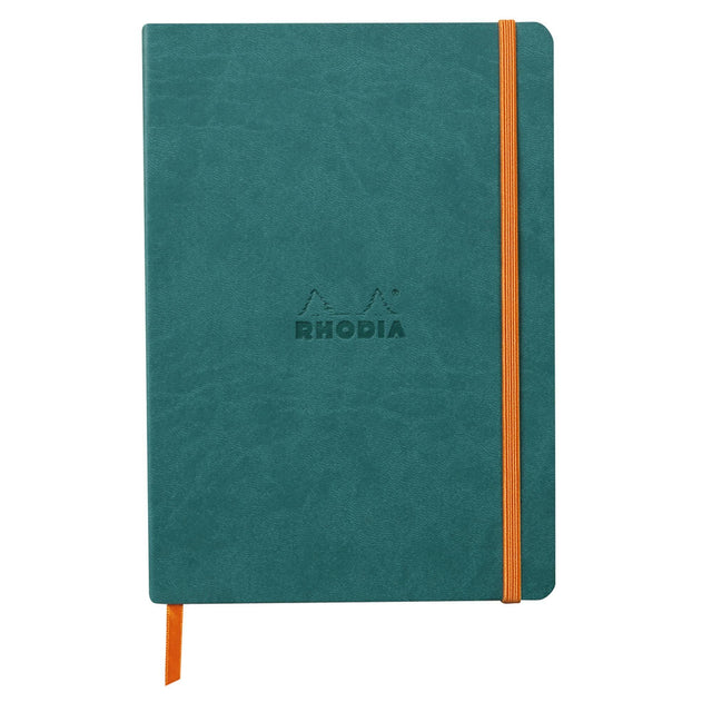 Agenda A5 160 pagini Rhodia turquoaz inchis, dictando, coperta flexibila Agenda Rhodia