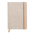 Caiet Agenda A5 Rhodiarama bej, liniat, hartie ivory, cu coperta flexibila Agenda Rhodia