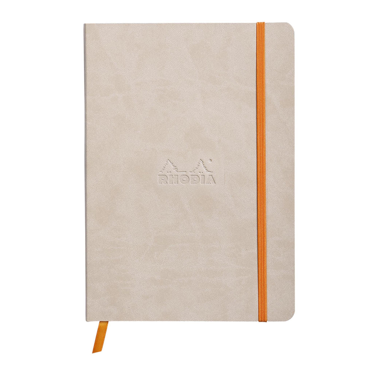 Caiet Agenda A5 Rhodiarama bej, liniat, hartie ivory, cu coperta flexibila Agenda Rhodia