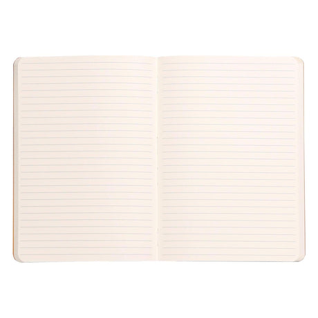 Caiet Agenda A5 Rhodiarama bej, liniat, hartie ivory, cu coperta flexibila Agenda Rhodia