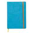 Agenda A5 nedatata, 80 file, dictando, softcover, hartie ivory 90 g / mp, Rhodiorama, turquoise Agenda Rhodia Rhodia