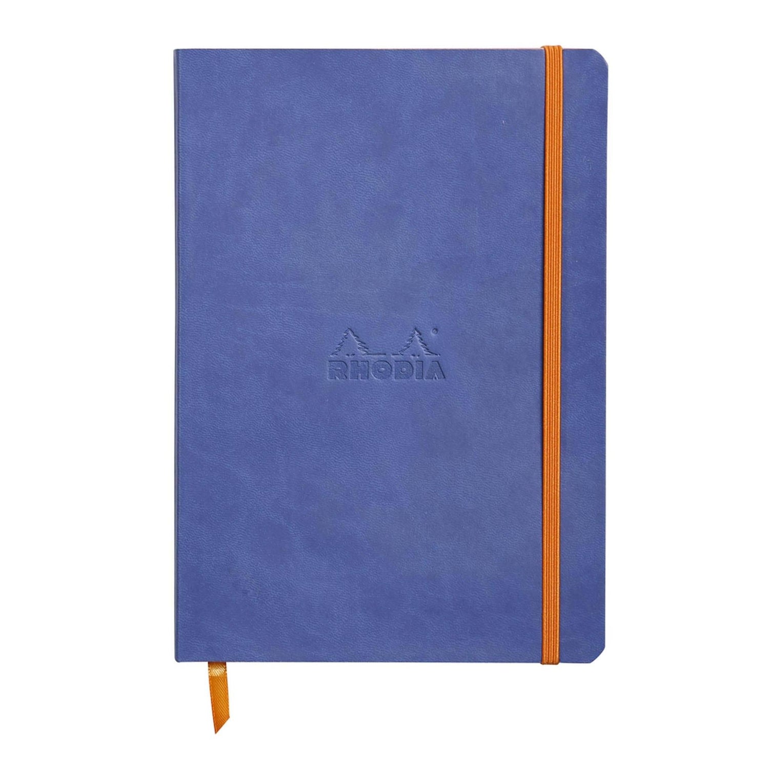 Caiet Agenda A5 Rhodiarama safir, liniat, hartie ivory, cu coperta flexibila Agenda Rhodia
