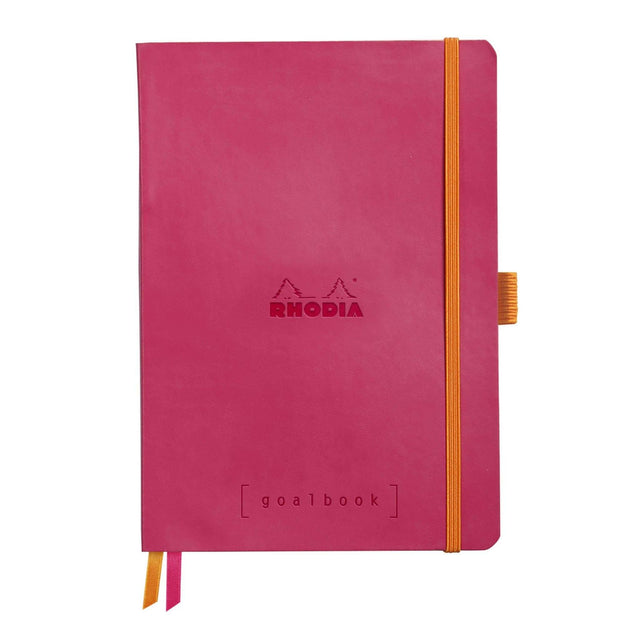 Agenda necartonat A5 raspberry punctat alb fides cu coperta moale Agenda Rhodia