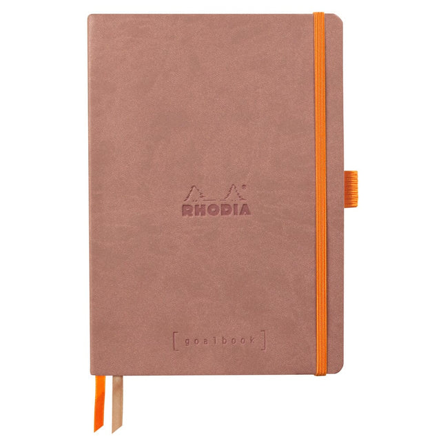 Agenda A5 nedatata, 120 file, punctat, softcover, hartie ivory 90 g / mp, Rhodiorama, rosewood Agenda Rhodia Rhodia