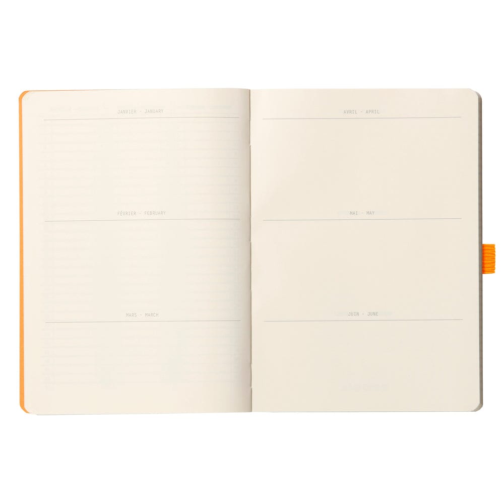 Agenda A5 nedatata, 120 file, punctat, softcover, hartie ivory 90 g / mp, Rhodiorama, rosewood Agenda Rhodia Rhodia