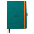 Agenda A5 nedatata, 120 file, punctat, softcover, hartie ivory 90 g / mp, Rhodiorama, peacock Agenda Rhodia Rhodia