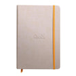 Caiet Agenda A5 Rhodiarama liniat, bej, 96 pagini, cu coperta rigida + elastic Agenda Rhodia