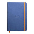 Caiet Agenda A5 Rhodiarama liniat, safir, 96 pagini, cu coperta rigida + elastic Agenda Rhodia