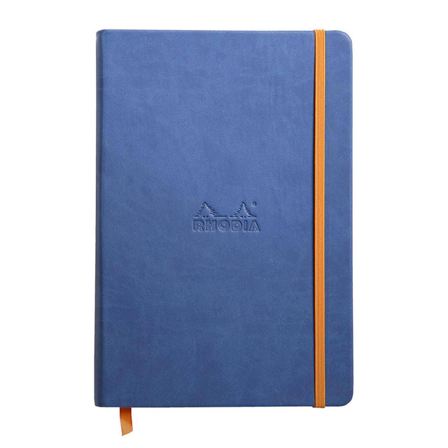 Caiet Agenda A5 Rhodiarama liniat, safir, 96 pagini, cu coperta rigida + elastic Agenda Rhodia