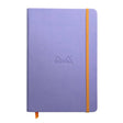 Caiet Agenda A5 Rhodiarama liniat, liliac, 96 pagini, cu coperta rigida + elastic Agenda Rhodia