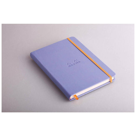 Caiet Agenda A5 Rhodiarama liniat, liliac, 96 pagini, cu coperta rigida + elastic Agenda Rhodia