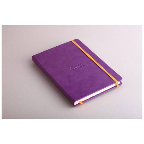 Caiet Agenda A5 Rhodiarama liniat, violet, 96 pagini, cu coperta rigida + elastic Agenda Rhodia