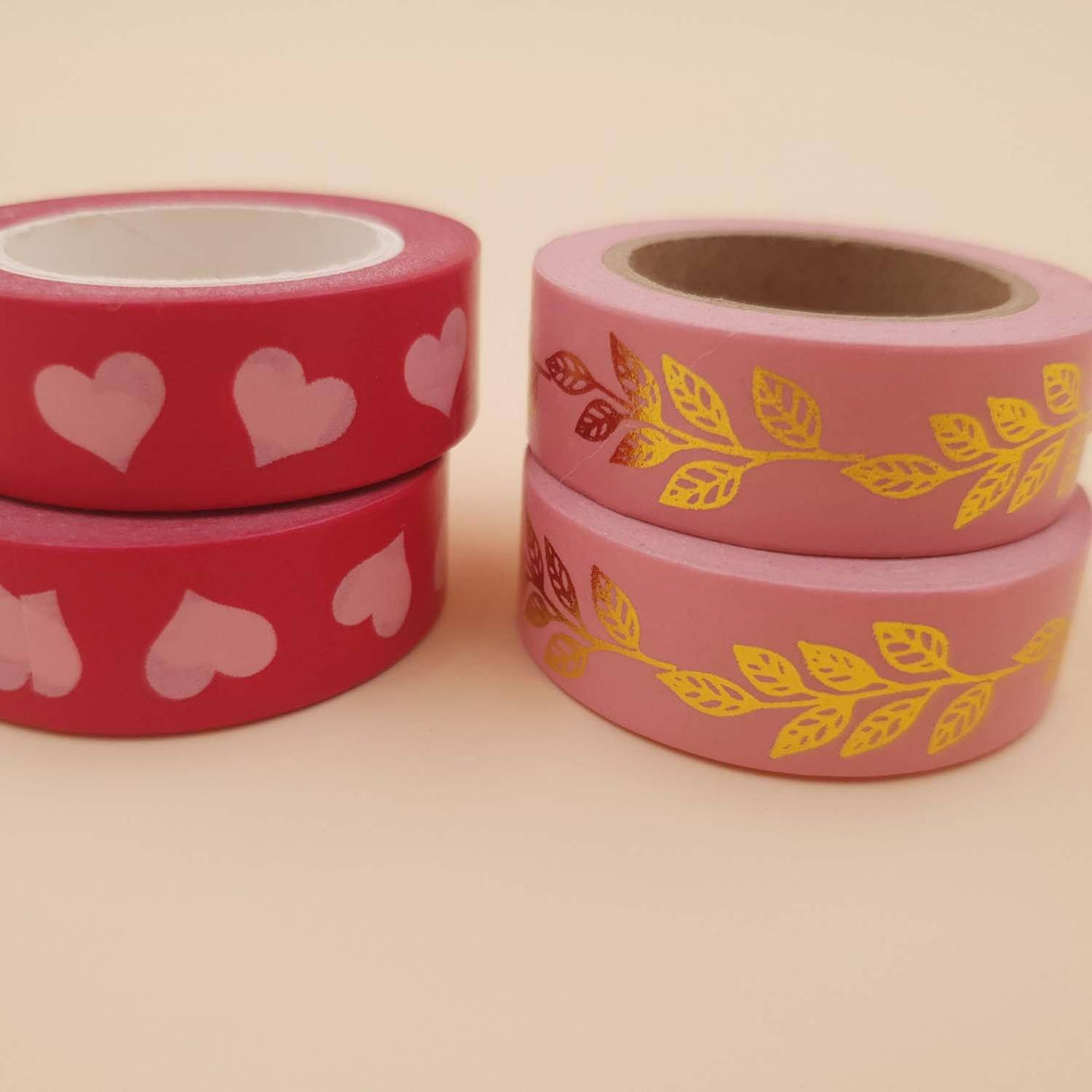 Banda Washi - Roz model Frunze Banda Washi Paperie.ro