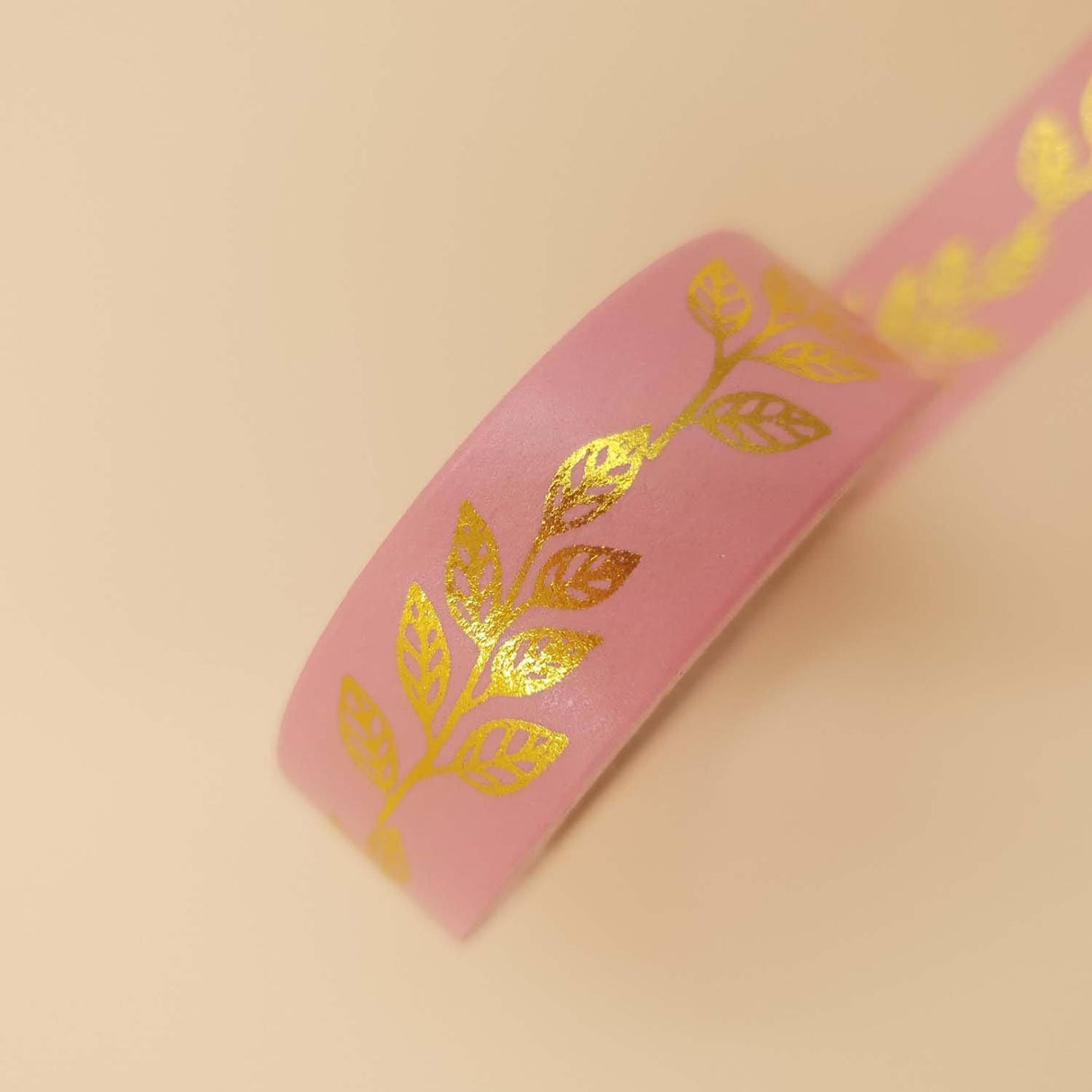 Banda Washi - Roz model Frunze Banda Washi Paperie.ro