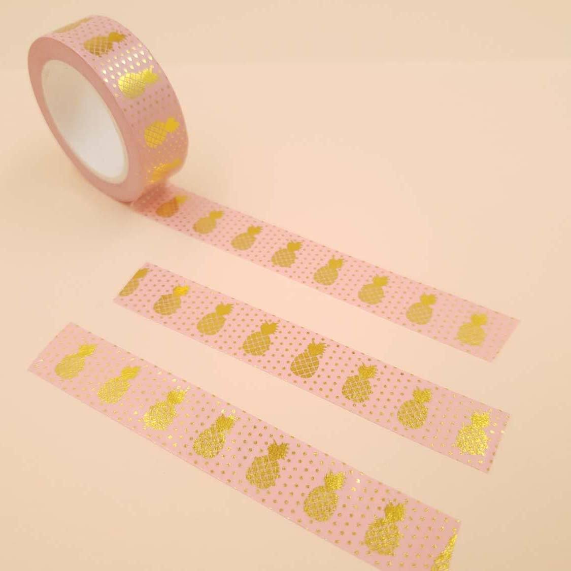 Banda Washi - Roz Model Ananas Banda Washi Paperie.ro